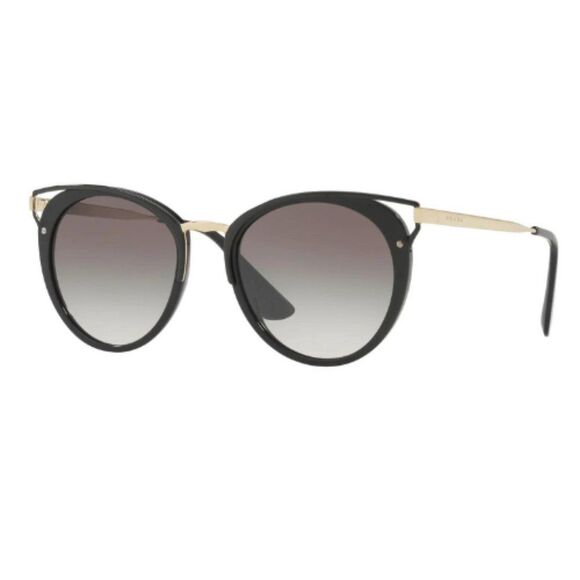 Prada Women's Black & Gold Fashion Round Sunglasses- SPR66T - Picture 1 of 8